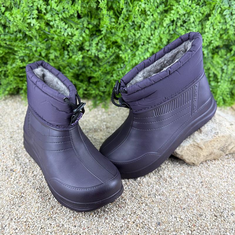 Чоботи жіночі пінові утеплені короткі Е-003090-2 p. 37 24 см Фіолетовий (114858885)