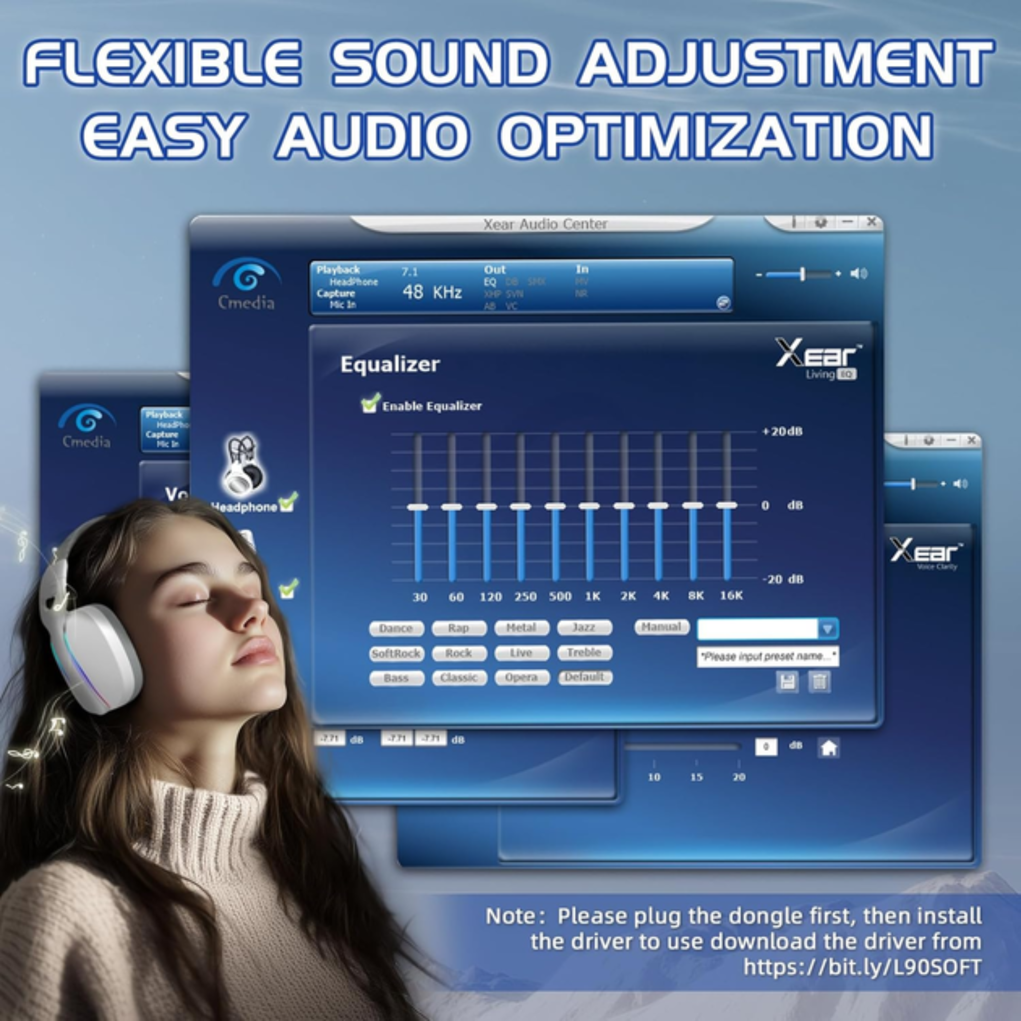 Гарнитура беспроводная Attack Shark Bluetooth/2,4G L90 RGB 7.1 PC/PS4/PS5/Switch/Xbox Black (25860554) - фото 8