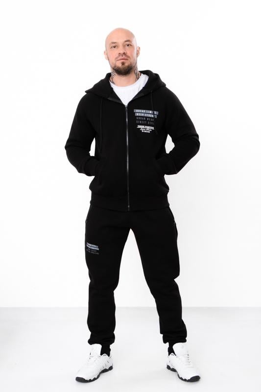Костюм теплий чоловічий Zip-худі та штани з написом Носи Своє р. 58 Чорний (8092-025-33)