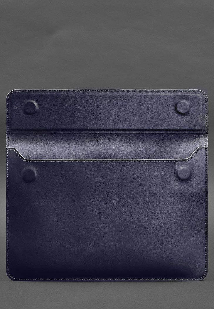 Чехол-конверт кожаный на магнитах для ноутбука универсальный Темно-синий (A-028007) - фото 2 Чехол-конверт кожаный на магнитах для ноутбука универсальный Темно-синий (A-028007) - фото 2