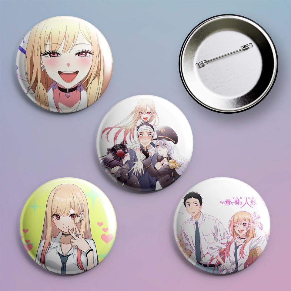 Значки на рюкзак с принтом аниме Эта фарфоровая кукла влюбилась My Dress Up Darling 4 шт. Значки на рюкзак с принтом аниме Эта фарфоровая кукла влюбилась My Dress Up Darling 4 шт.