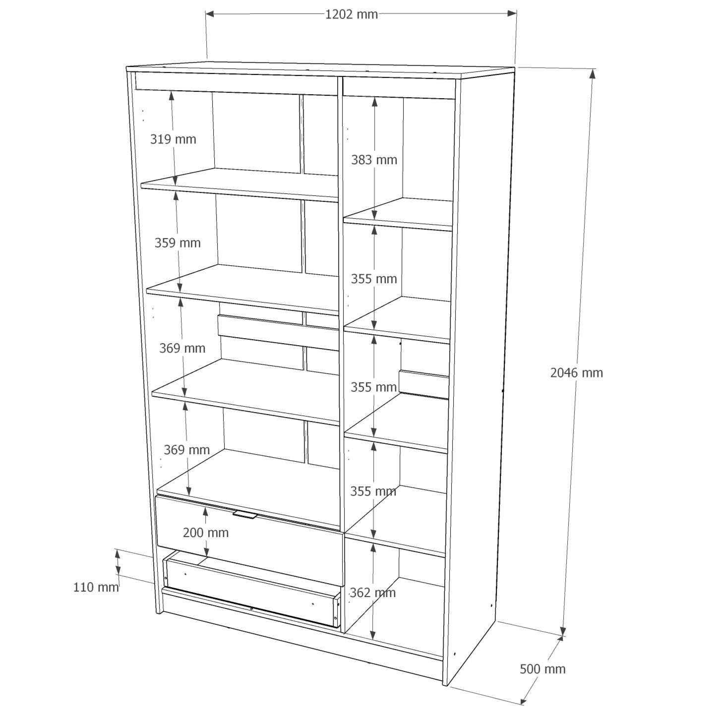 Шкаф Everest Сити 1200 1202х500х2046 мм Сонома/Графит (11432) - фото 14