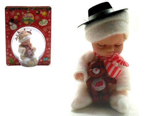 Пупсик новогодний в костюме со шляпкой (115713)