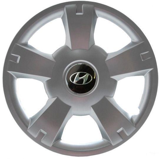 Автомобильные колпаки SKS 201 R14 с логотипом Hyundai 4 шт. Серебристый