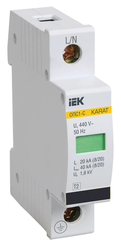 Обмежувач перенапруги УЕК ОПС1-C 1P 40кА 400 В (MOP20-1-CU)