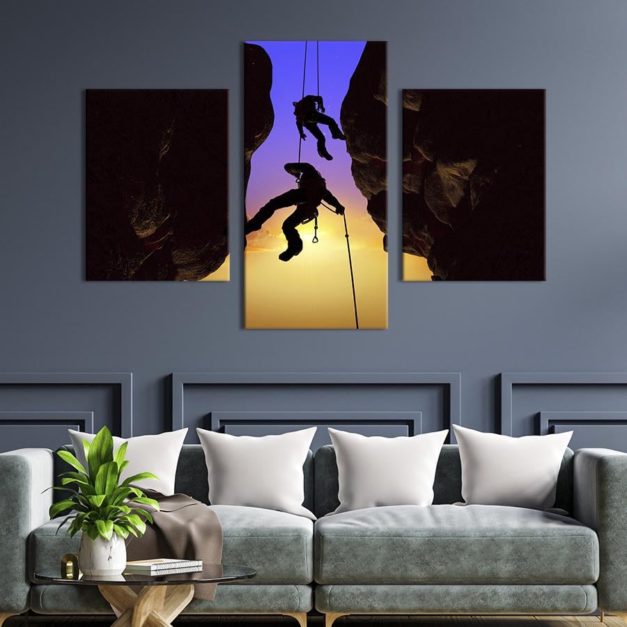 Картина для интерьера Спуск альпинистов 66x40 см (478-32)