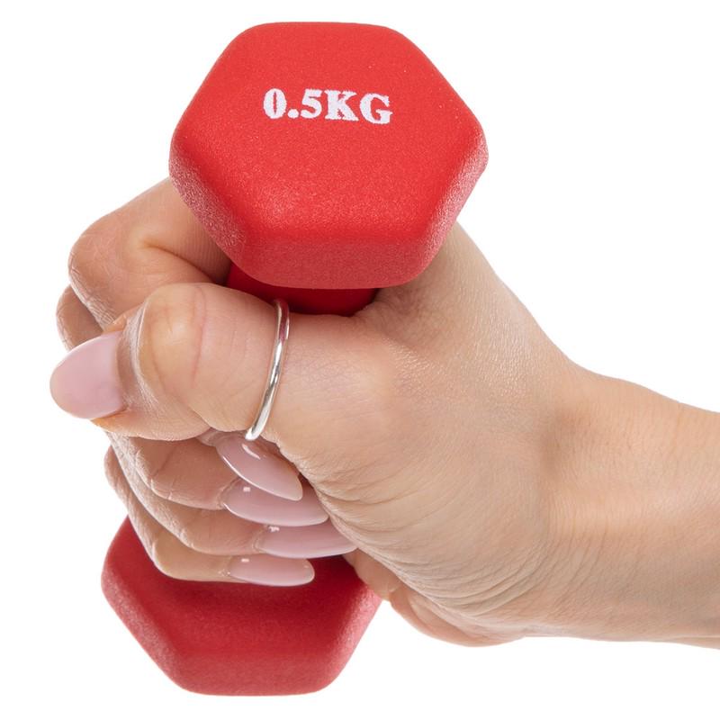 Гантель для фитнеса Zelart SP-Planeta Радуга TA-0001-0_5 1 шт. 0,5 кг Красный (DR004952) - фото 4