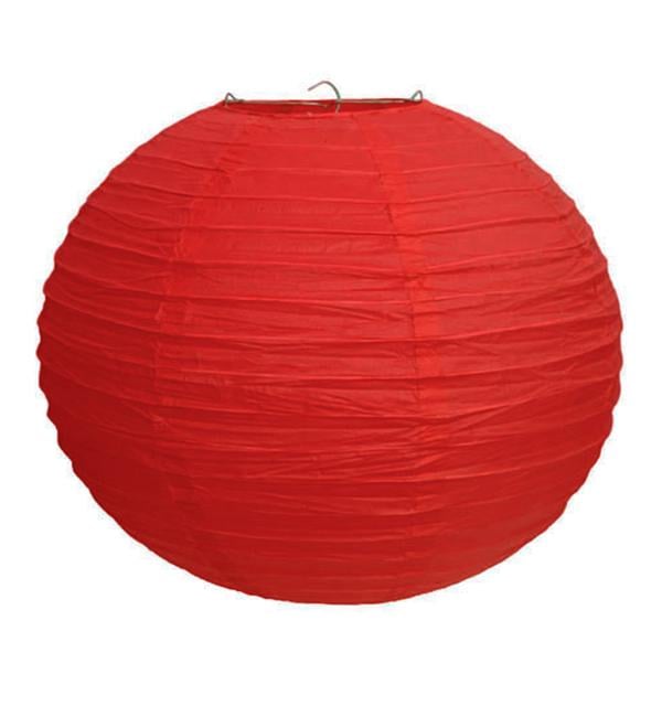 Подвесной китайский фонарик 40 см Красный