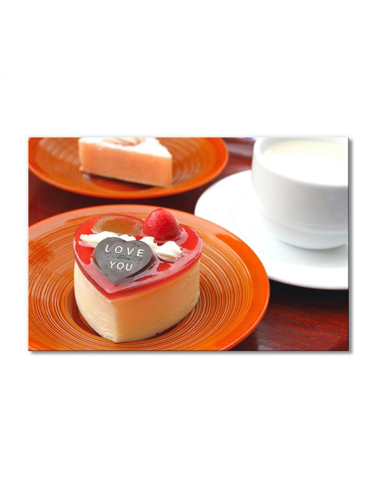 Картина модульная Пирожное сердце 1 модуль 70x105 см