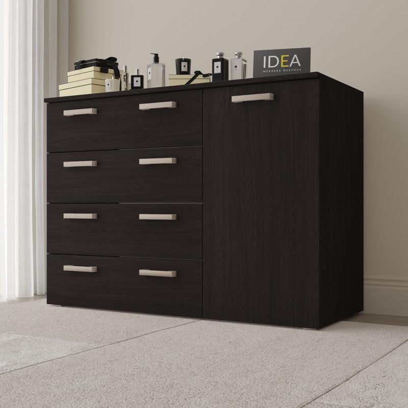 Комод Idea ТКБ-365.4 на 4 шухляди з дверима Венге темний (26718284)