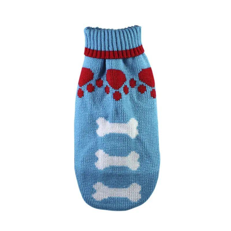Свитер для собак Taotaopets 357704 Лапки и косточки S Light Blue