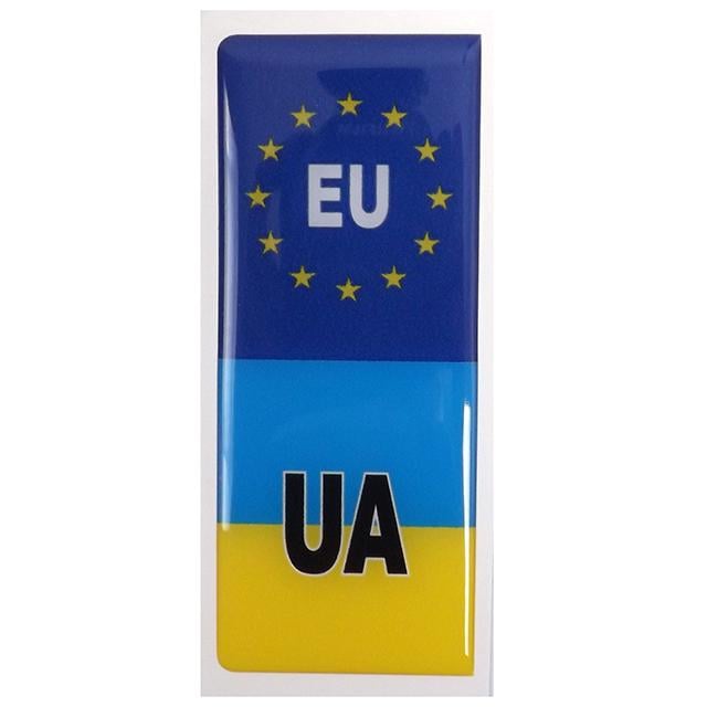 Наліпка UA/EU Прапор України/Прапор ЄС для номерного знаку 4х10 см (452194)