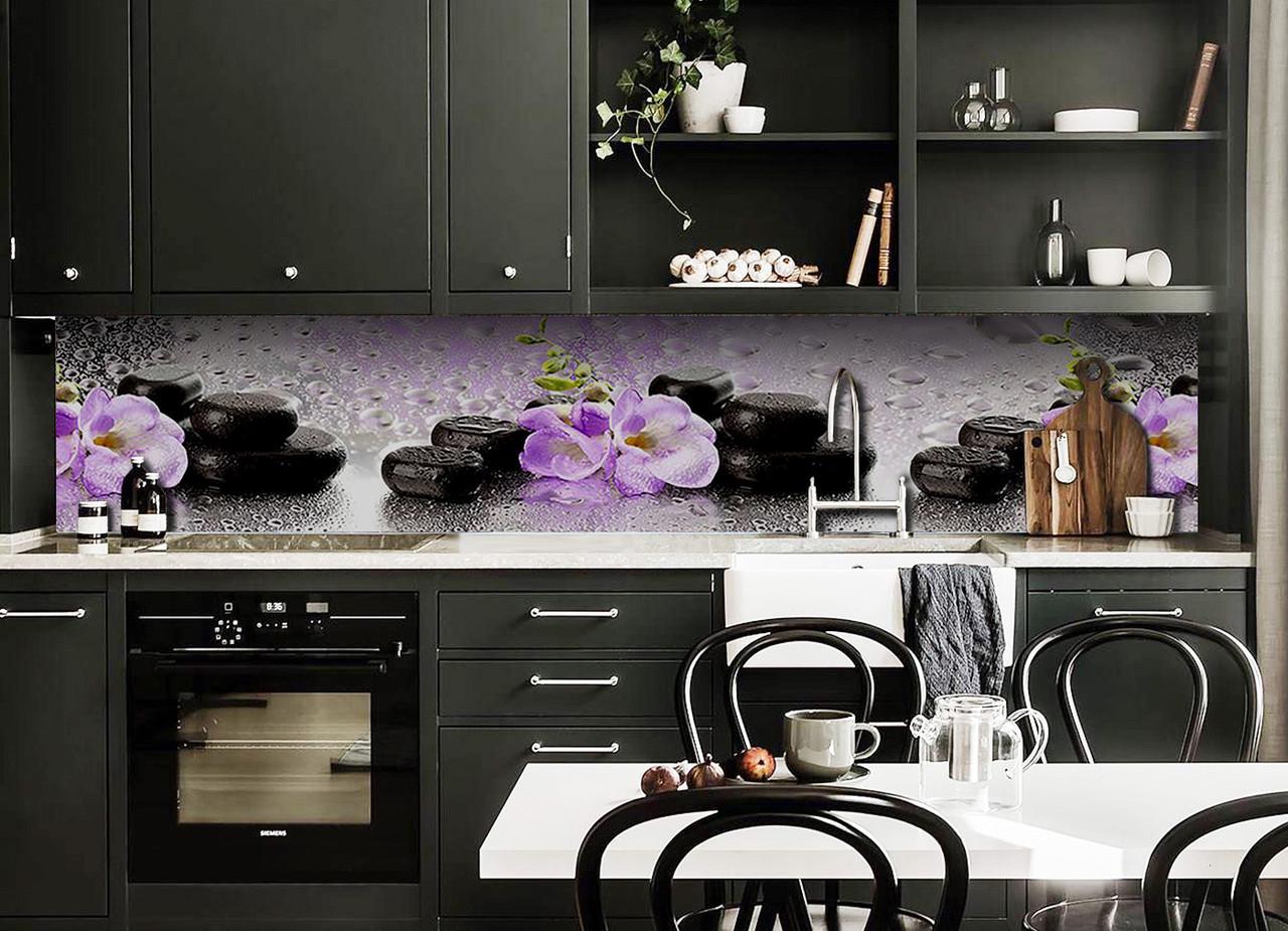 Кухонный фартук Мокрые камни из самоклеющейся виниловой пленки 60х250 см Серый Кухонный фартук Мокрые камни из самоклеющейся виниловой пленки 60х250 см Серый