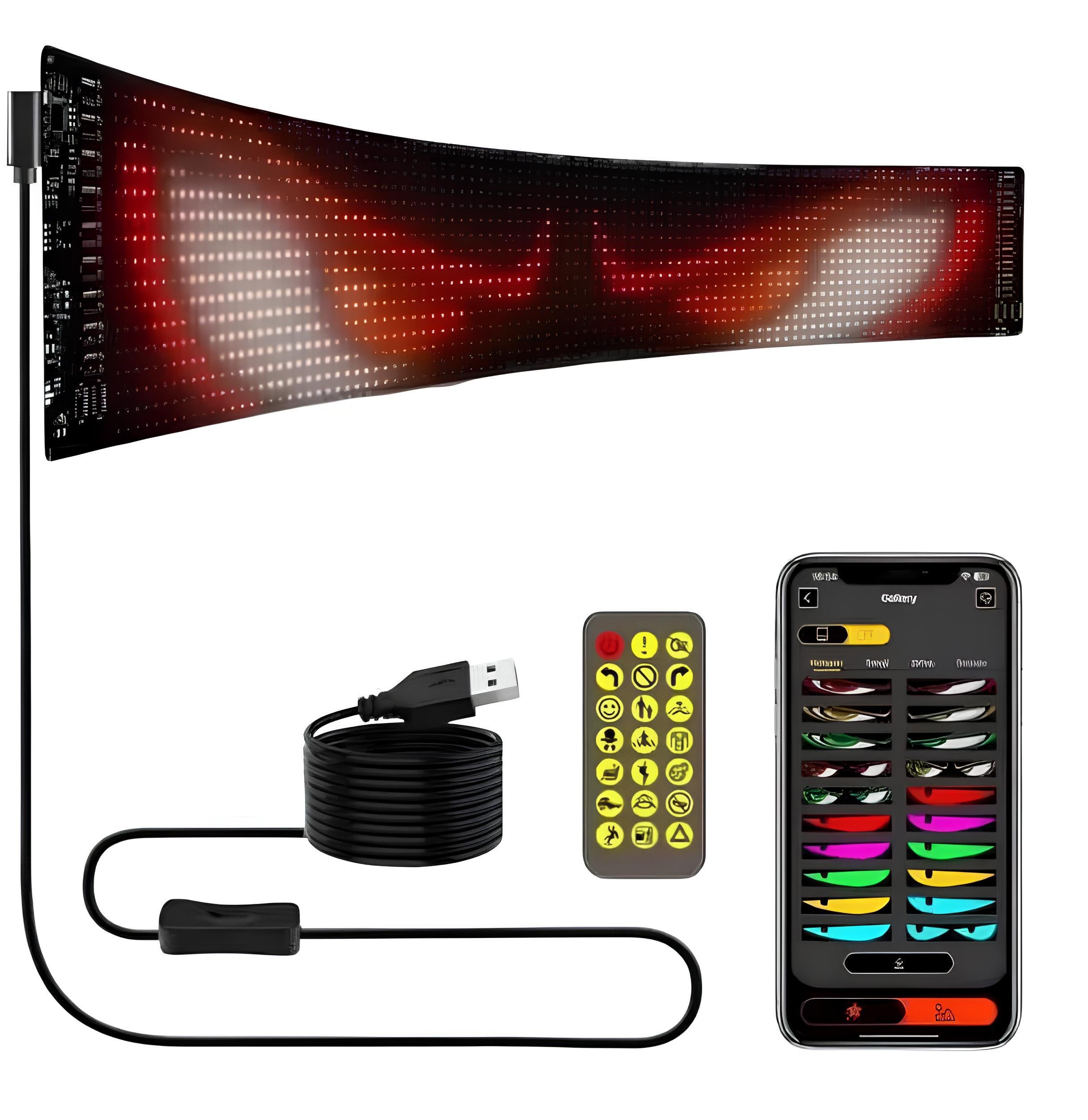 Гибкая LED-панель с анимацией Глаза с пультом АРР Matrix Panel 898x192 мм (1088655486)