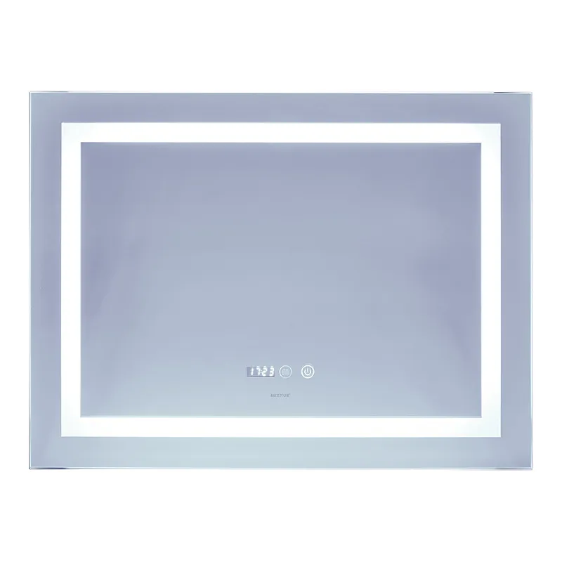 Зеркало для ванной комнаты MIXXUS Warm MR02 часы/LED-подсветка/антизапотевание 80x60 см (MI6004)