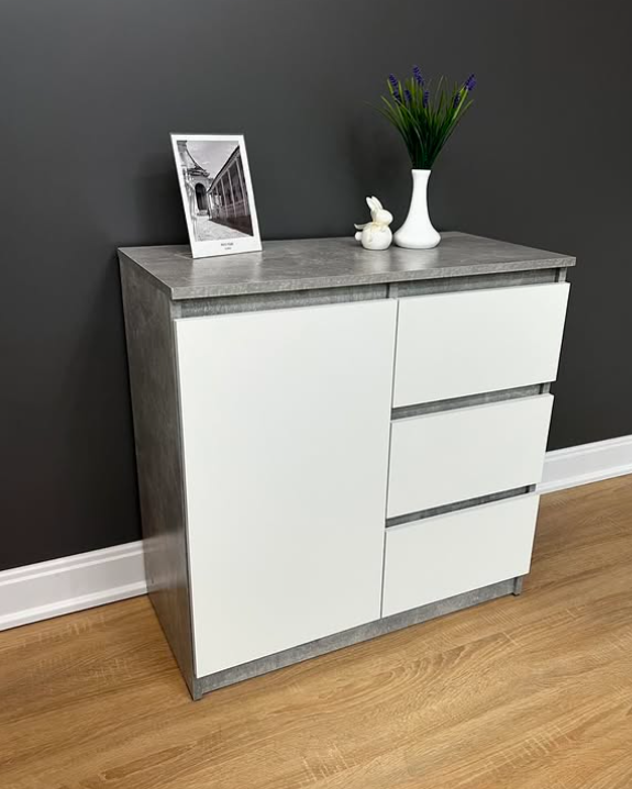 Комод Gold 750х370х750 мм Бетон/Білий - фото 1
