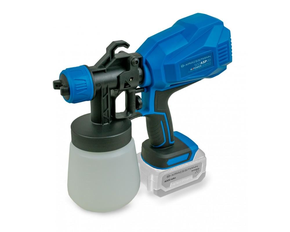 Фарборозпилювач акумуляторний KRAISSMANN 502 ASP 20 1,8/2,5/3,0 мм латунні сопла 1 АКБ-4 Аг та зарядного - фото 2