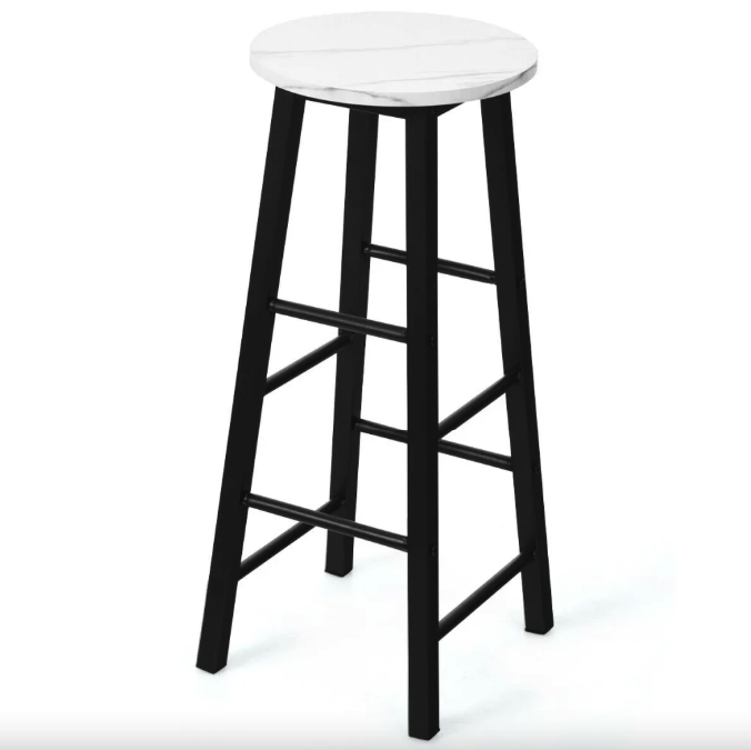 Барний стілець Costway Eugad 2 шт. з підставкою для ніг Білий (4692) - фото 7 Барний стілець Costway Eugad 2 шт. з підставкою для ніг Білий (4692) - фото 7