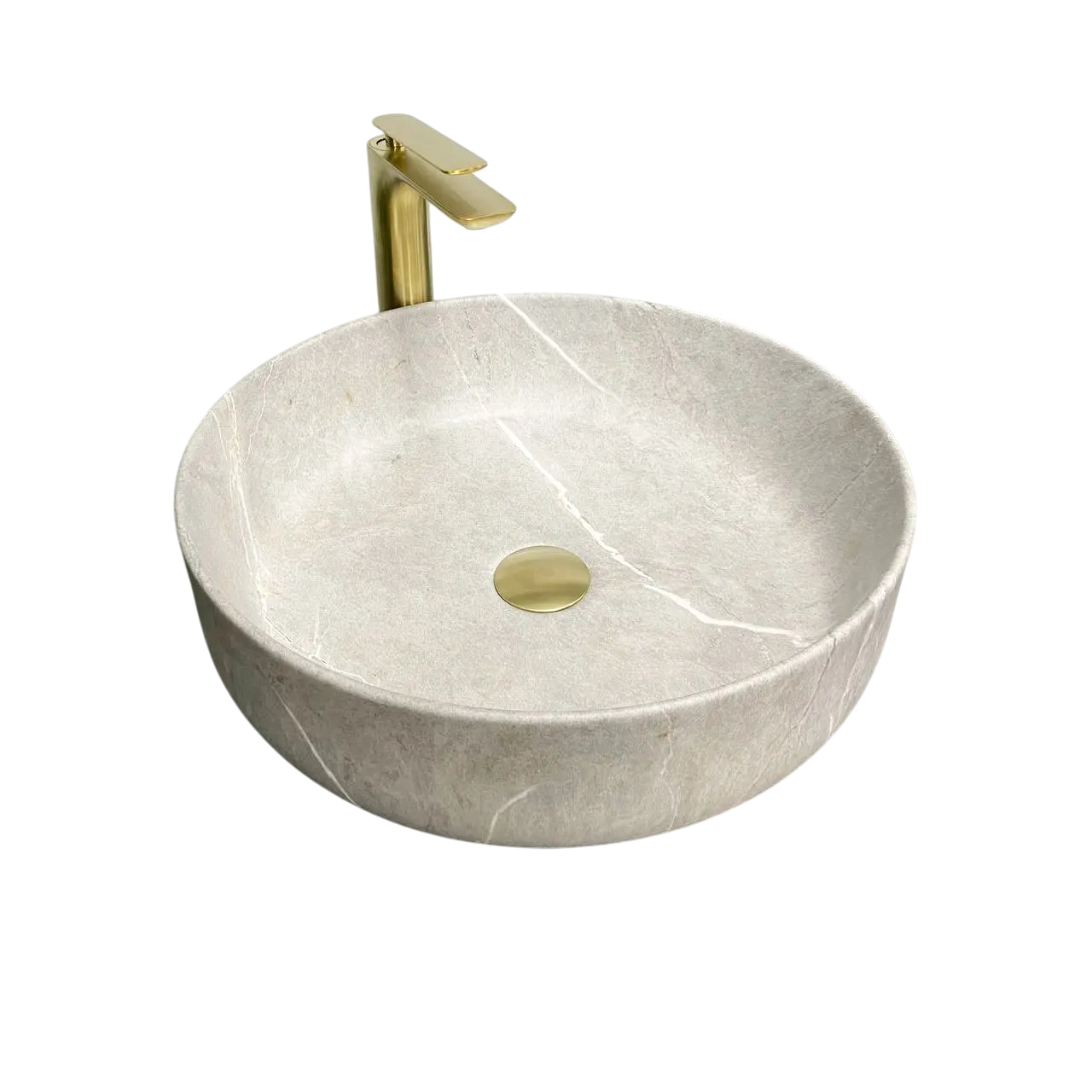 Раковина накладная VBI Bari Grey Stone Matt 450 мм круглая Серый (RM-VBI-013602)