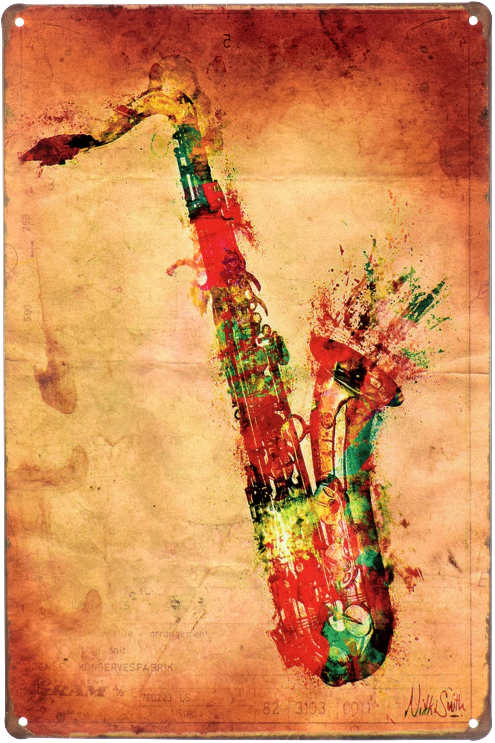 Табличка металлическая Саксофон Арт/Sexy Saxophone 20x30 см Табличка металлическая Саксофон Арт/Sexy Saxophone 20x30 см