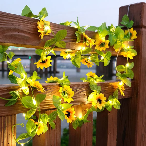 Світлодіодна гірлянда з квітами соняшнику (Q00487) - фото 2 Світлодіодна гірлянда з квітами соняшнику (Q00487) - фото 2