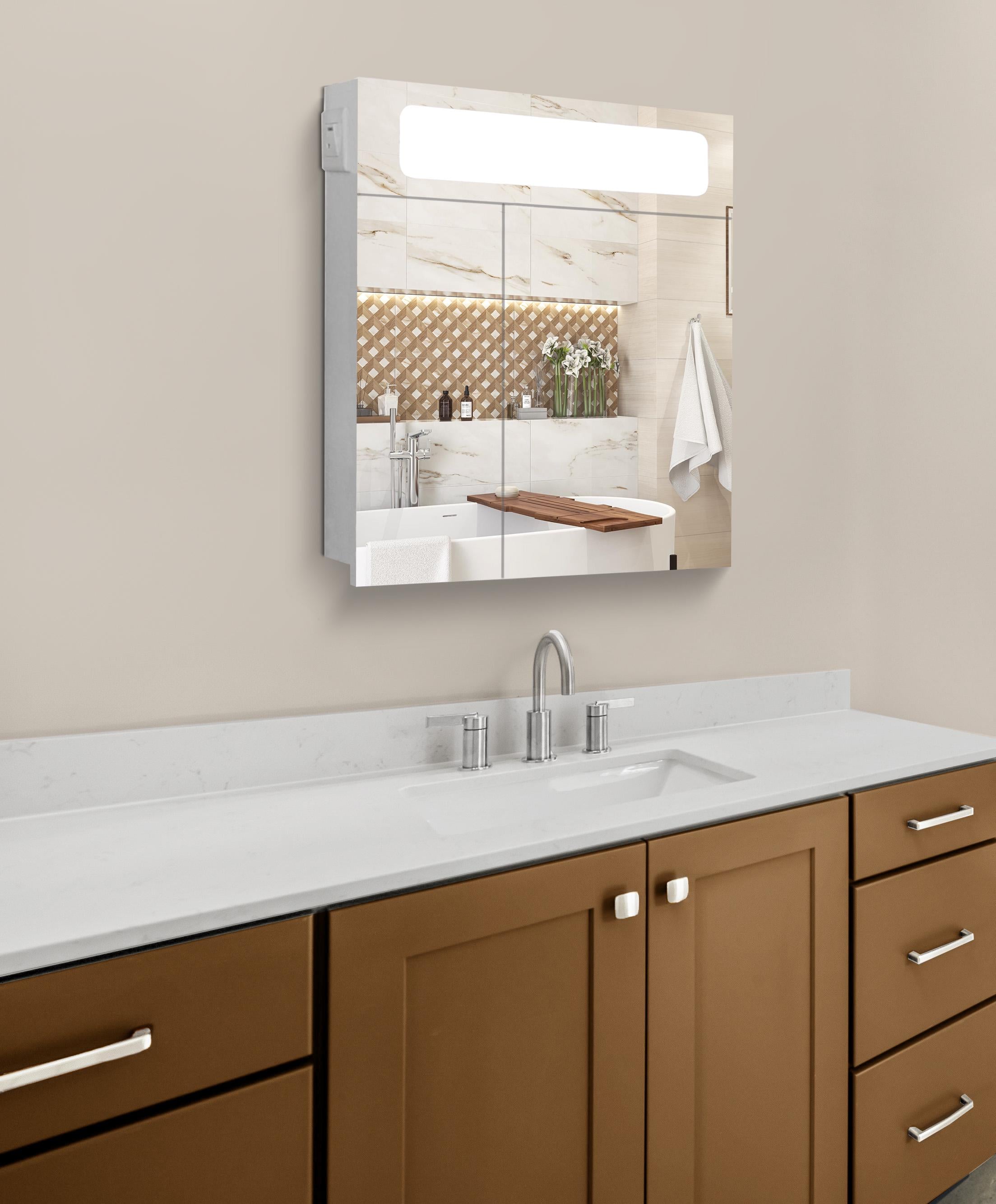 Шкаф зеркальный панорамный в ванную комнату с подсветкой TR24-60 600х700х120 мм Белый Шкаф зеркальный панорамный в ванную комнату с подсветкой TR24-60 600х700х120 мм Белый