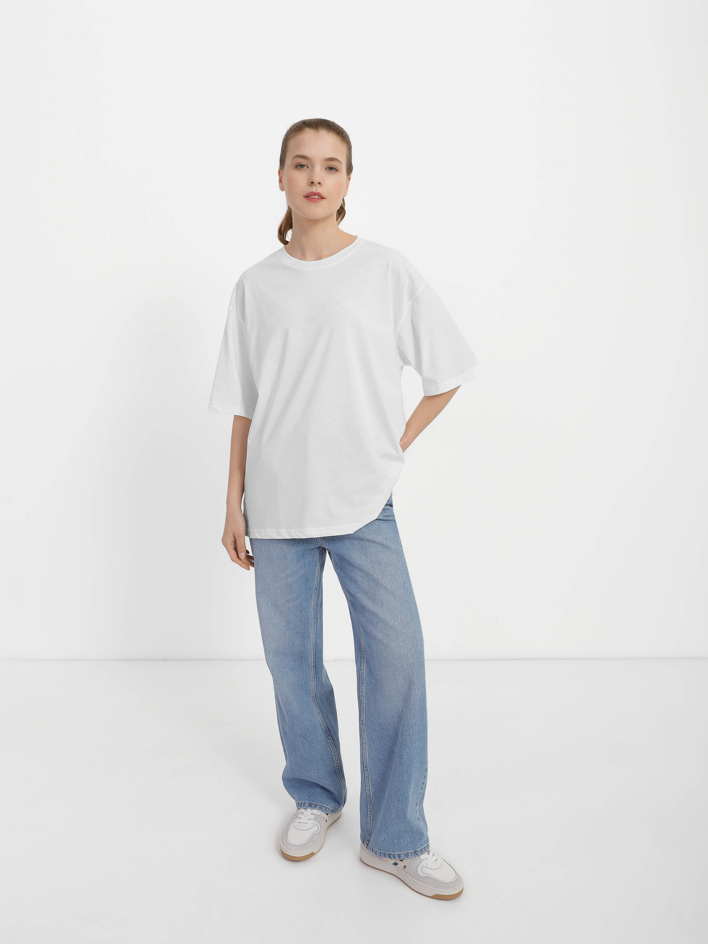 Футболка женская оверсайз ROZA 211204 M Белый (4824005731327) - фото 2 Футболка женская оверсайз ROZA 211204 M Белый (4824005731327) - фото 2