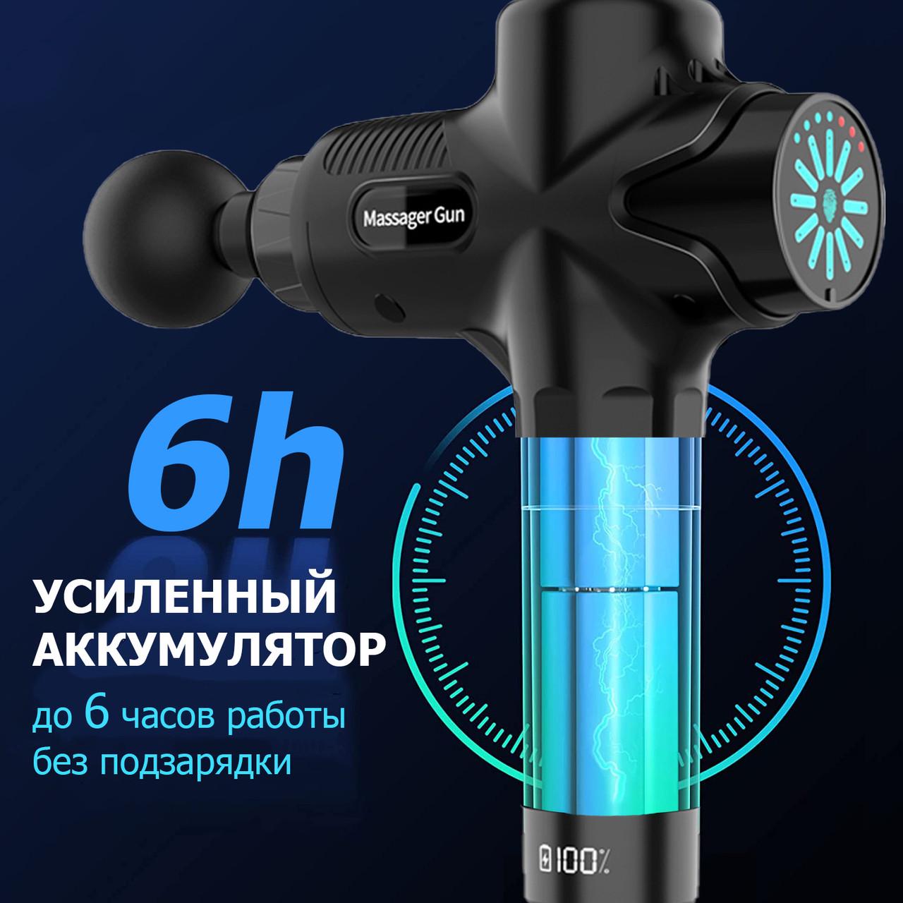 Электромассажер перкуссионный для тела Massage Gun MX50 для мышц вибрационный ударный (9846452) - фото 5