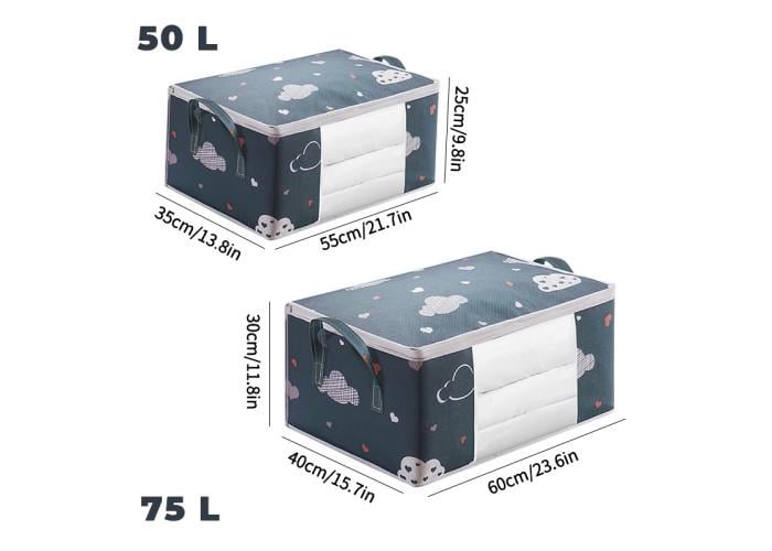 Органайзер для зберігання постільної білизни 2 шт. 50 л та 75 л Синій - фото 3 Органайзер для зберігання постільної білизни 2 шт. 50 л та 75 л Синій - фото 3