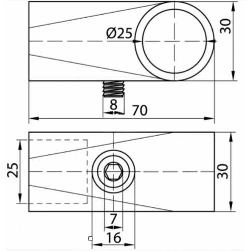 З'єднання кінцеве Sigma R-42 для труби d 25 мм Хром (714026) - фото 2