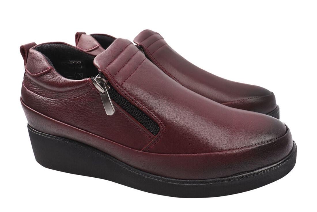 Туфли комфорт Phany из кожи на платформе р. 42 Бордовый (189-20DTC)