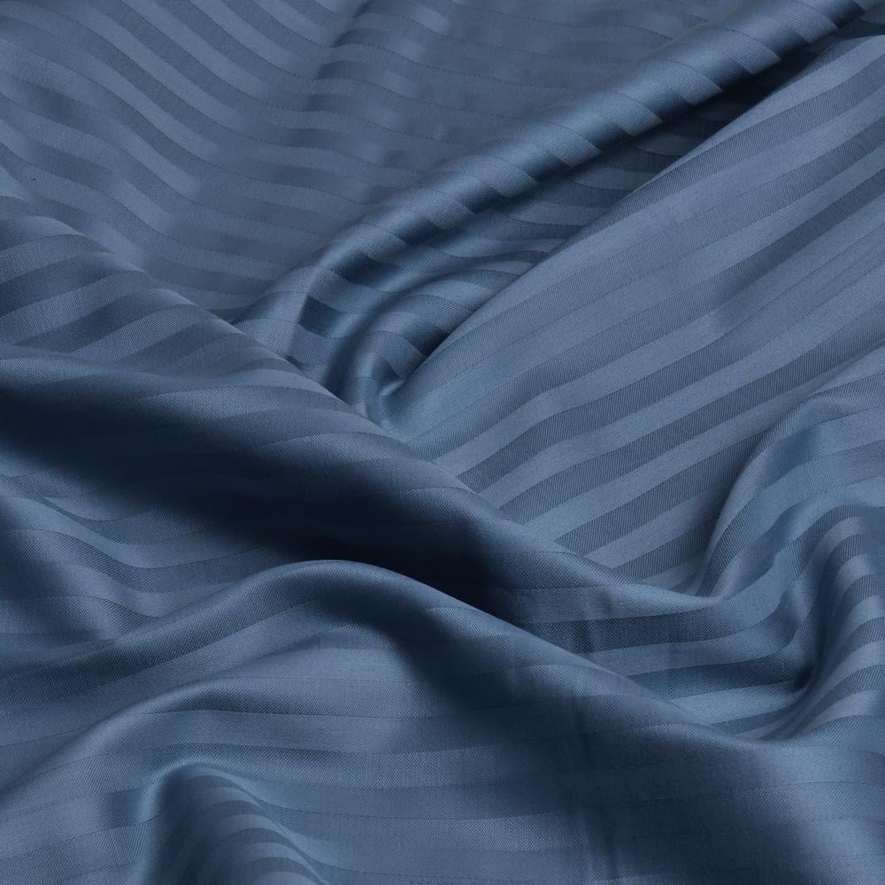 Комплект постільної білизни євро сатин в смужку Джинсовий (26027) - фото 2 Комплект постільної білизни євро сатин в смужку Джинсовий (26027) - фото 2