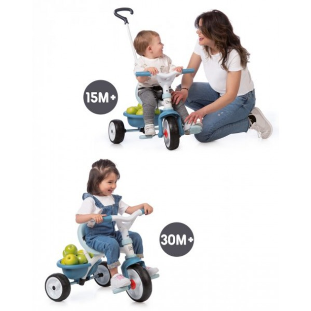 Велосипед трехколесный Smoby Be Move Blue 740331 с родительской ручкой Голубой - фото 9