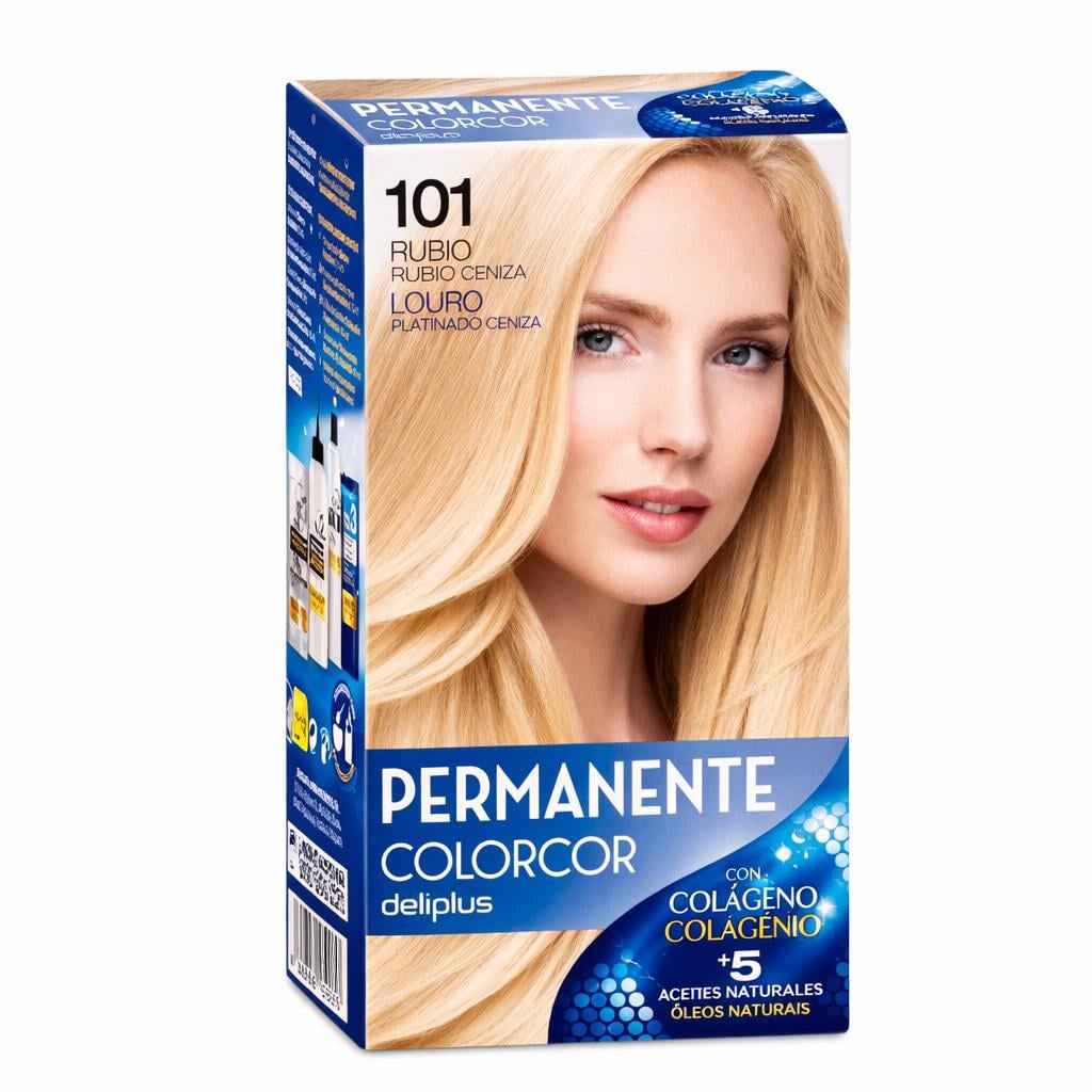 Краска для волос Deliplus Permanente Colorcor 101 Rubio Platino Ceniza Платиновый пепельный блонд