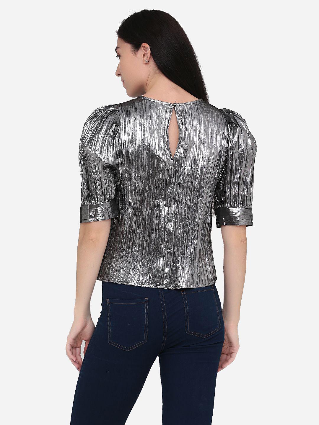 Блуза M Сріблястий (9625782bar) - фото 2 Блуза M Сріблястий (9625782bar) - фото 2