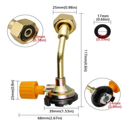 Перехідник-адаптер для заправки туристичних газових балонів/метал (927182) - фото 5