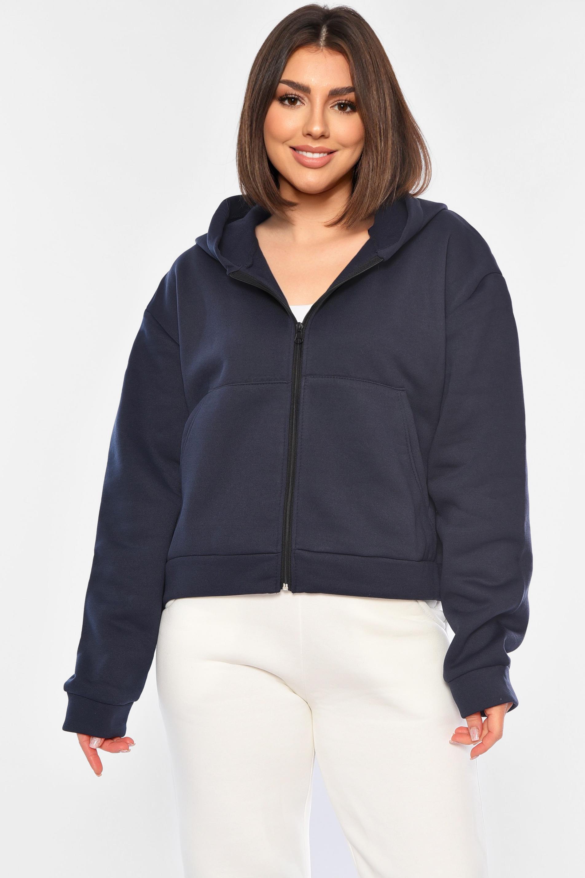 Худи женское на флисе M-L Темно-синий (194808) Худи женское на флисе M-L Темно-синий (194808)