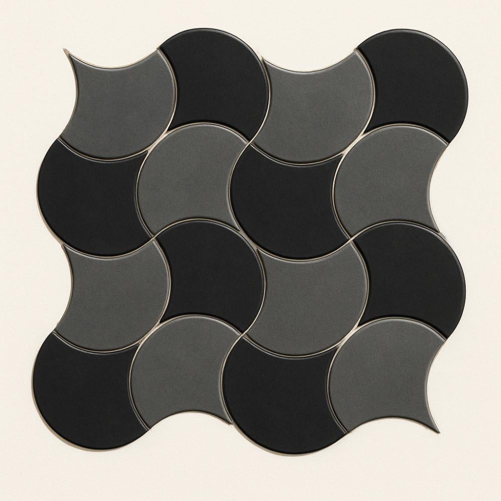 Мозаика керамическая Kotto Ceramica SCALES SC X2 6901 300x300x9 мм 0,075 м2 Silver/Graphite Black (003938)