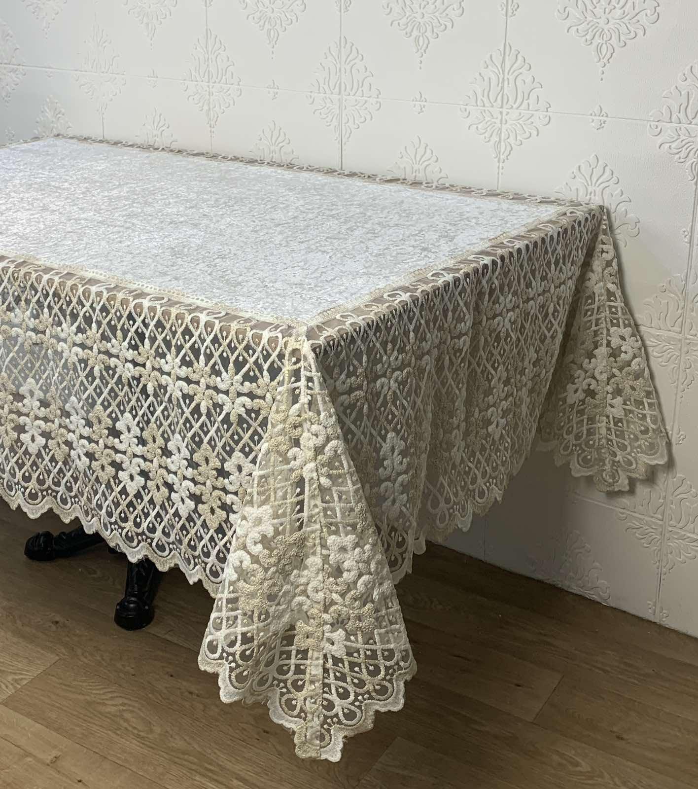 Скатертина Acme Tekstil PVS Defne 160x220 см Krem (CN30457)