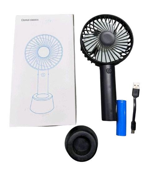 Вентилятор ручной Portable Mini Fan X9 на аккумуляторе USB Черный (2571682754) - фото 3