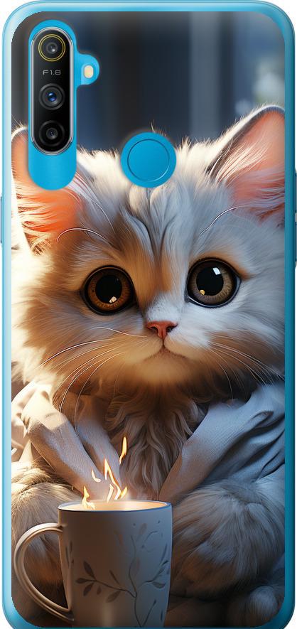 Чехол на Realme C3 White cat (5646t-1889-42517)