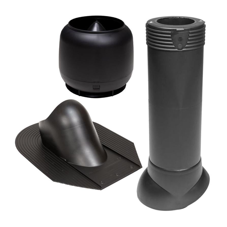Выход фановой трубы Vilpe для битумной черепицы утепленный Ø 110 мм 500 мм 9005 Черный (30131880)