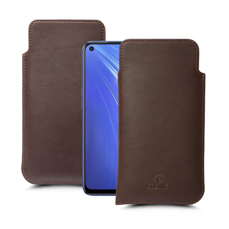 Футляр Stenk Elegance для Realme 6 Коричневый (65177)