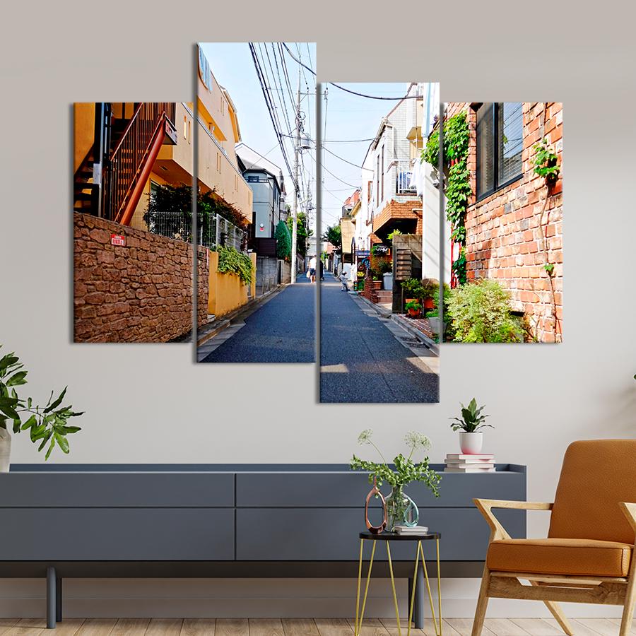 Картина город Уютная улица в пригороде 149x106 см (A660-4)