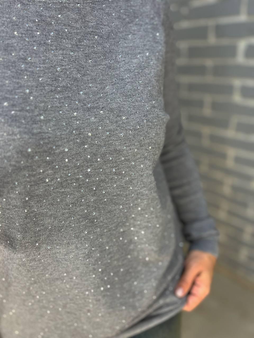 Джемпер женский ACCORDDREAM 9067 тонкий свитер россыпь камней OS Серый (958) - фото 6