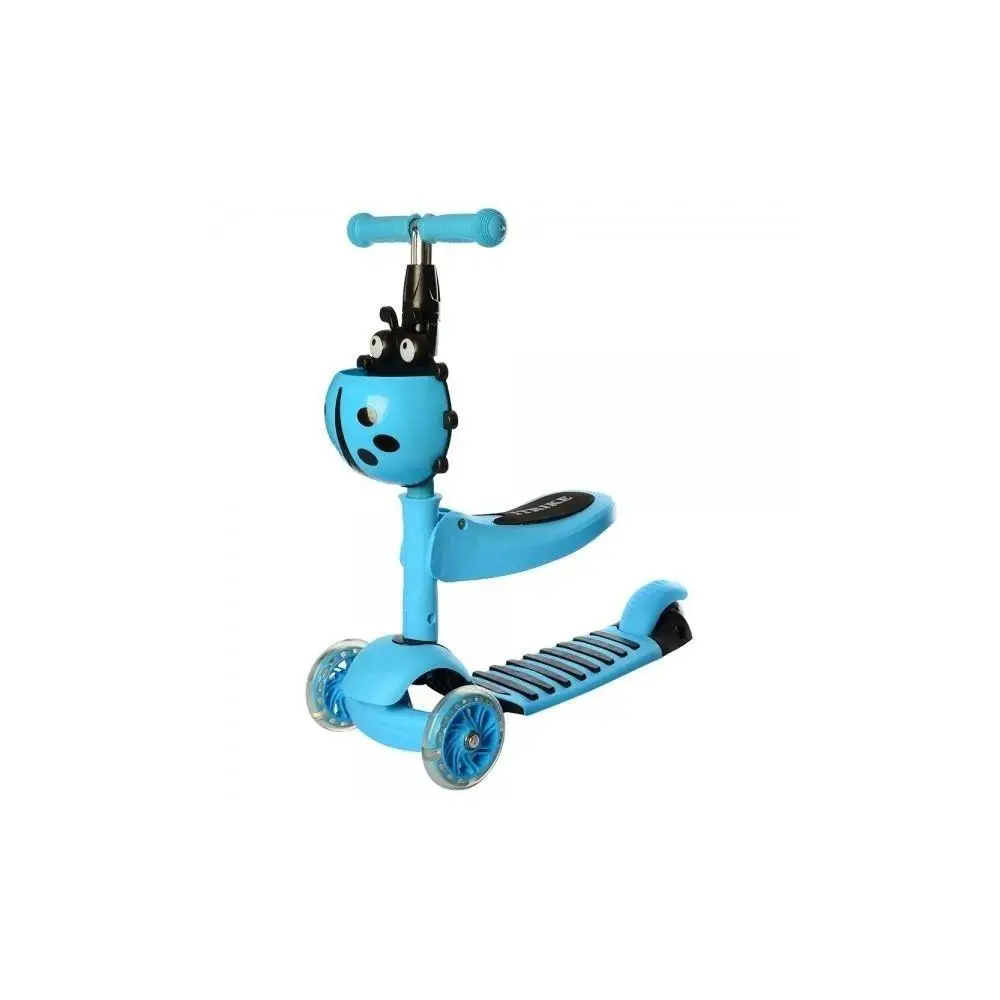 Самокат дитячий 3-х колісний iTrike JR 3-054-B з кошиком та підсвіткою колес Блакитний (2906183292)