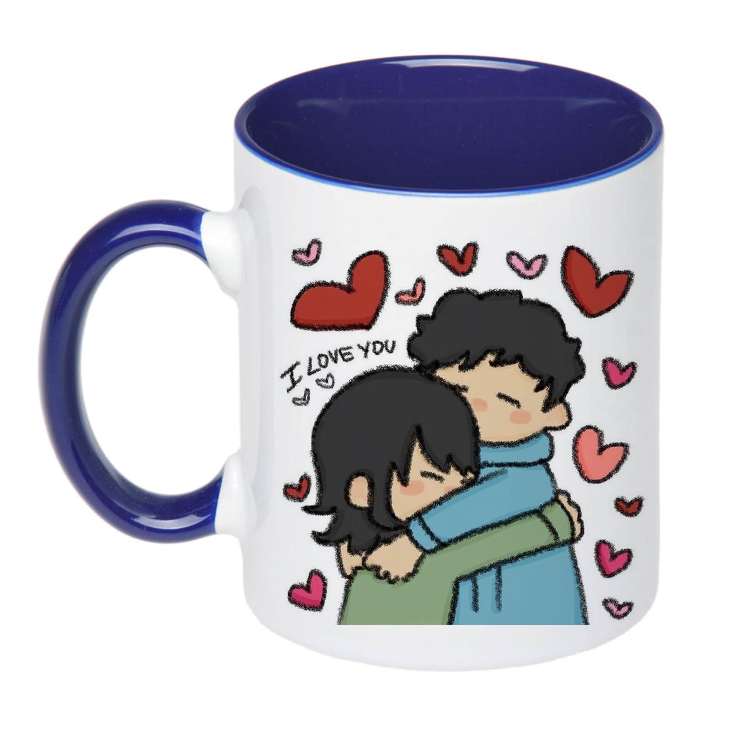 Чашка с принтом I Love You 330 мл Синий (17657)