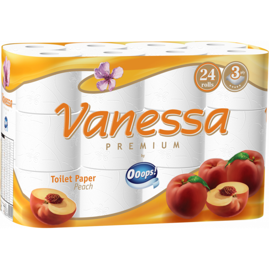 Туалетная бумага Ooops Vanessa Premium 3 слоя 24 рулона