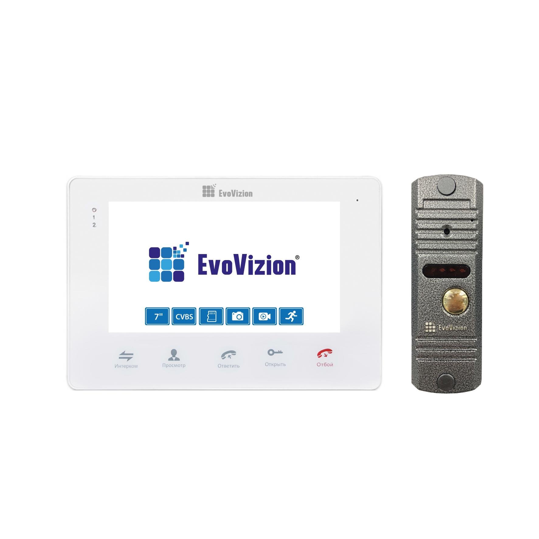 Комплект домофона EvoVizion VP-705 White и DP-03 Silver