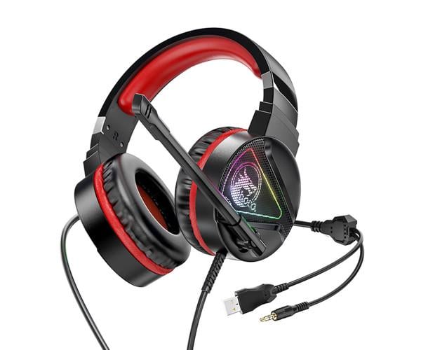 Наушники полноразмерные игровые Hoco W104 Red